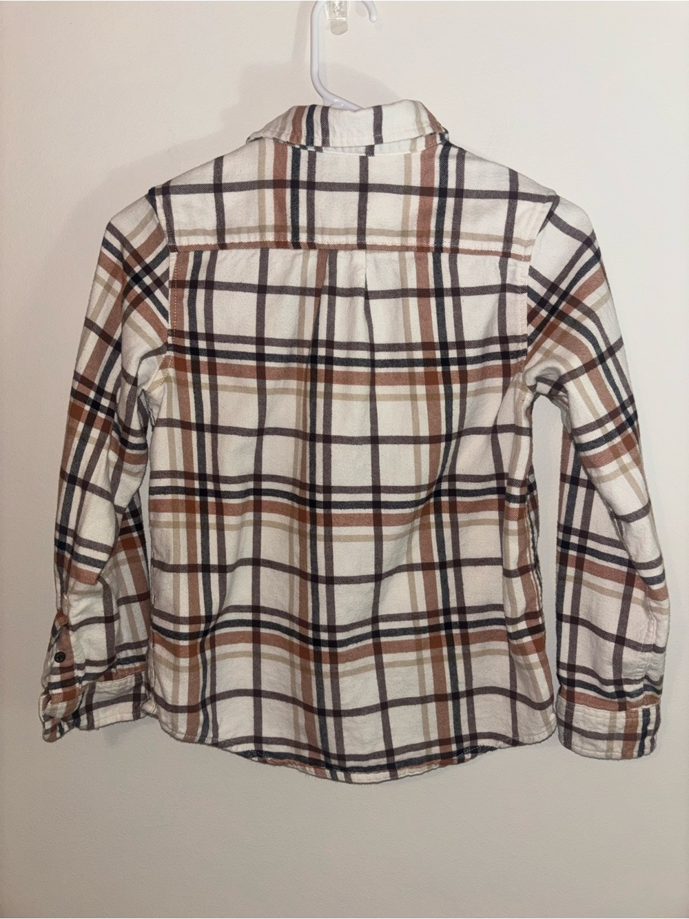 Cat & Jack Plaid Button-Down Shirt - Cream, Brown & Black - Picture 3 of 6